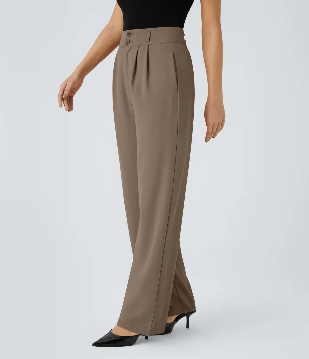 Halara Flex™ High Waisted Zipper Pocket Shirred Straight Leg Work Pants