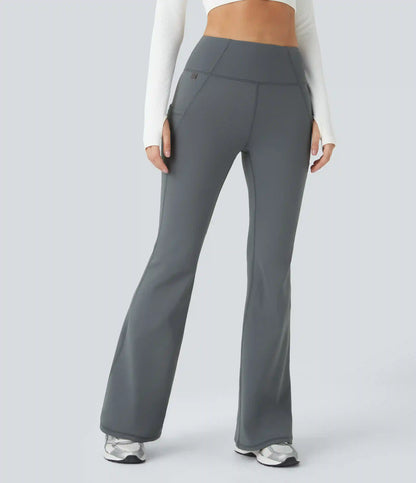 High Waisted Pocket Thermal Yoga Flare Leggings