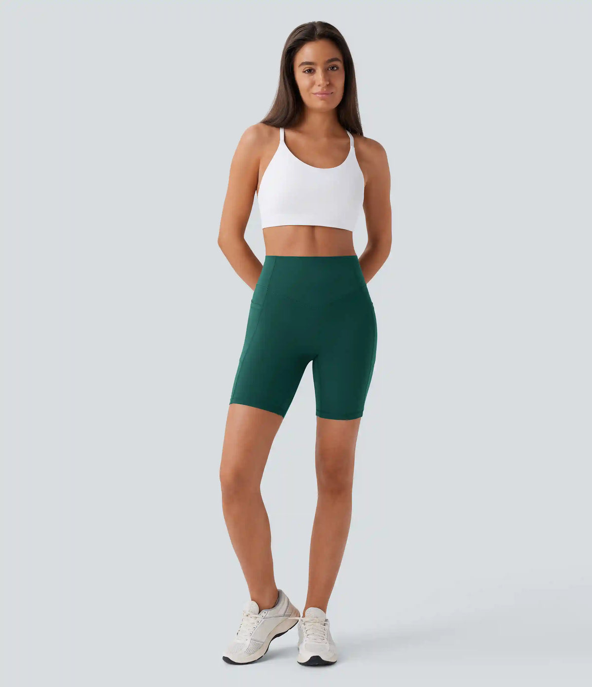 Halara UltraSculpt™ High Waisted Scrunch Butt Lifting Tummy Control Side Pocket Shaping Workout Biker Shorts 7''