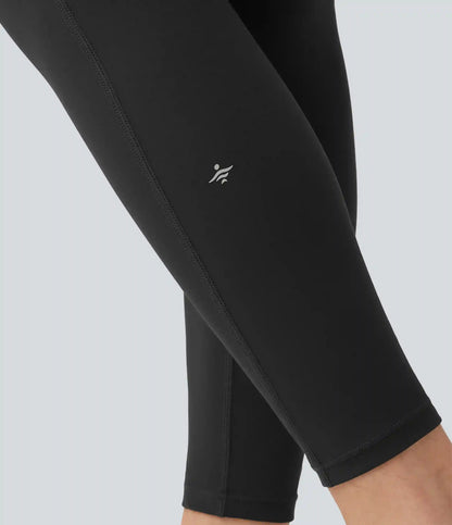 Halara UltraSculpt™ High Waisted Tummy Control Stretchy PU Yoga Leggings with Pockets
