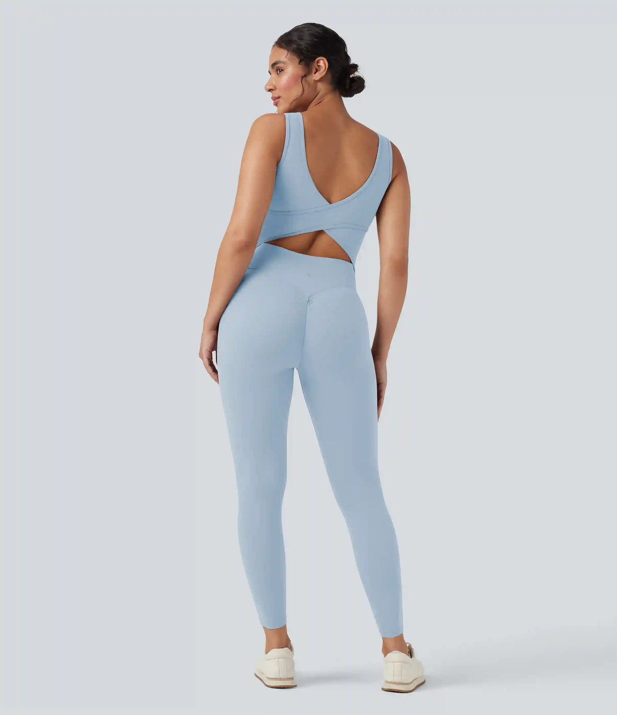 Halara UltraSculpt™ V Neck Tummy Control Butt Lifting Workout Jumpsuit with Pockets