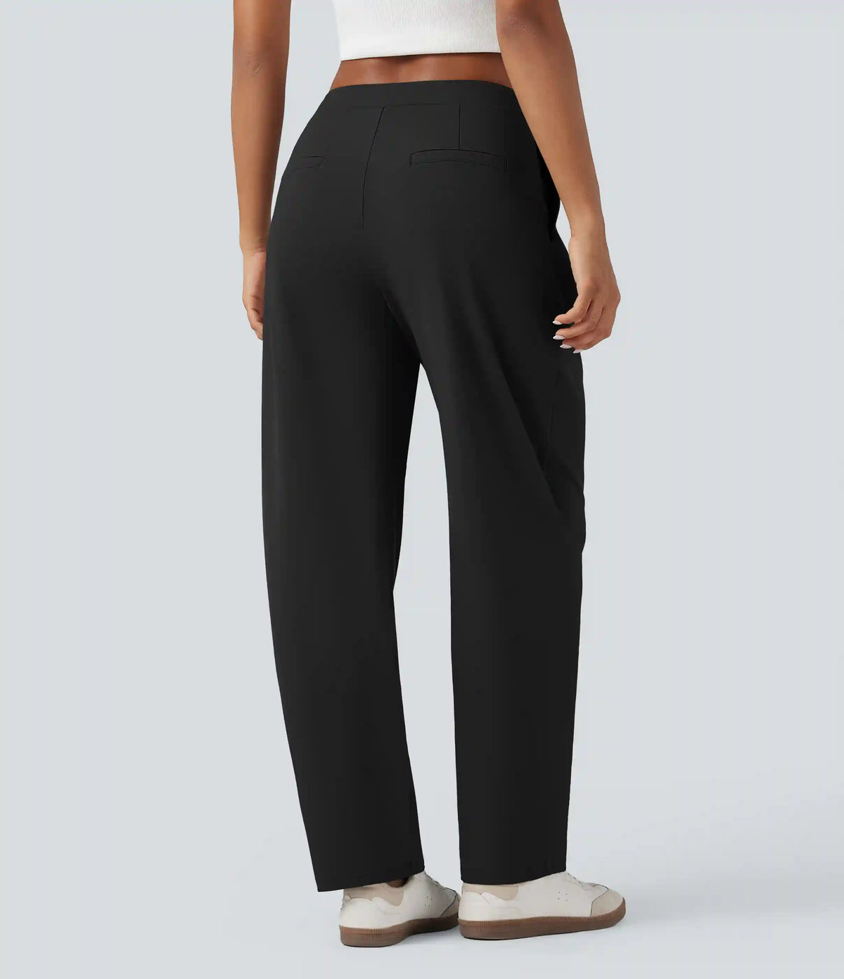 Halara Flex™ DayStretch Asymmetric Mid Rise Barrel Leg Work Pants with Pockets