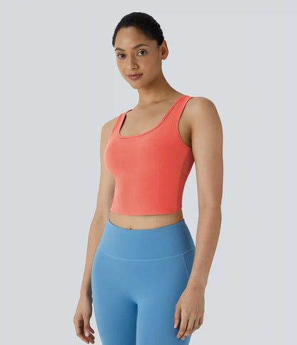 U Neck Crossover Barre Ballet Dance Tank Top A-D Cups
