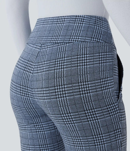 Halara Flex™ High Waisted Houndstooth Plaid Skinny Work Pants with Pockets