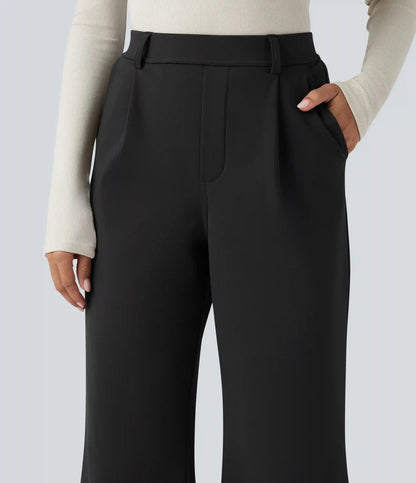 SoftlyZero™ Plush Thermal High Waisted Work Flare Pants with Pockets