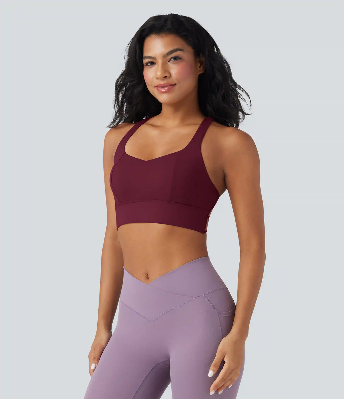Light Support Racerback Crisscross Yoga Sports Bra