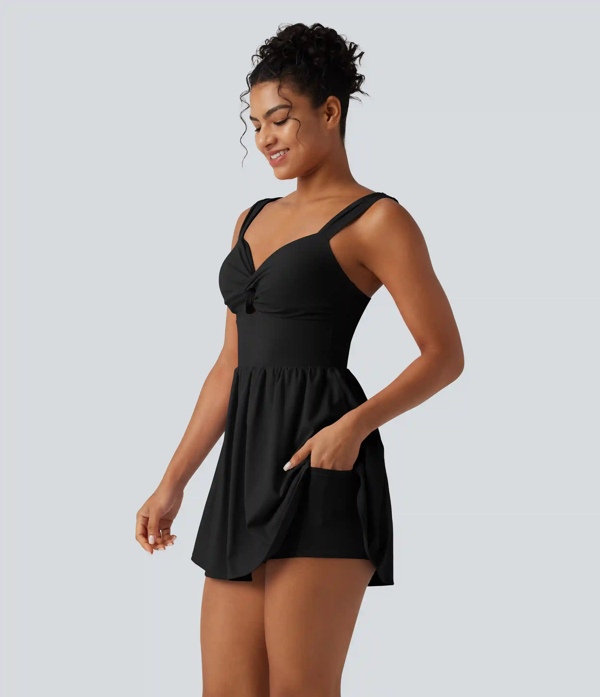 SoftlyZero™ Plush Sweetheart Neck Built-in Bra 2-in-1 Micro Mini Casual Dress with Pocket-Easy Peezy Edition