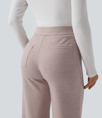 Halara Flex™ High Waisted Houndstooth Straight Leg Work Pants with Pockets