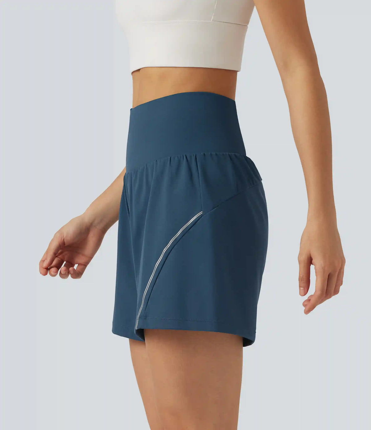 SoftlyZero™ Airy Reflective High Waisted 2-in-1 InstantCool Yoga Shorts 5'' with Pockets