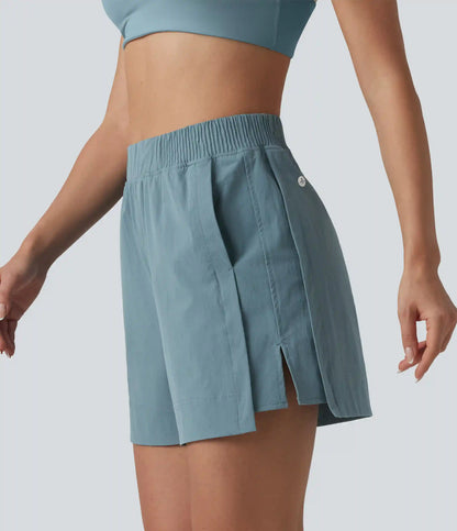 High Waisted Split InstantCool Tennis Shorts with Pockets-UPF50+