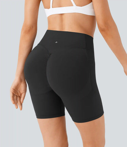 Halara UltraSculpt™ High Waisted Scrunch Butt Lifting Tummy Control Side Pocket Shaping Workout Biker Shorts 7''