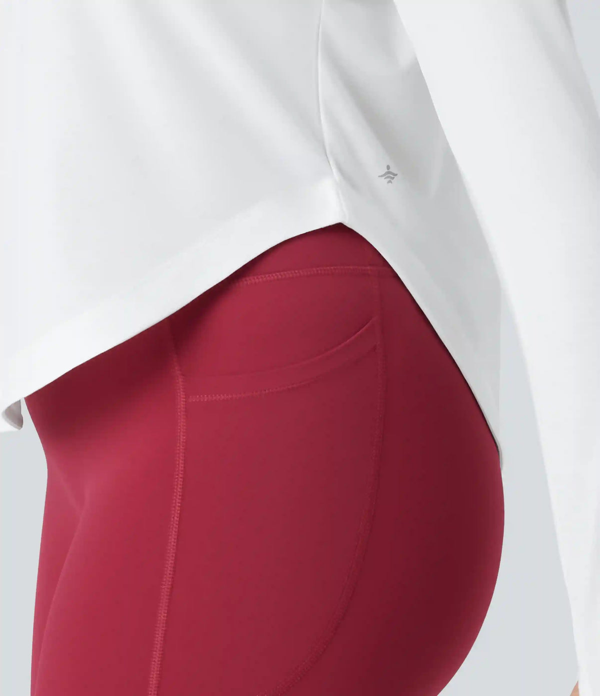 One Shoulder Long Sleeve Thumb Hole Curved Hem High Low Quick Dry Yoga Sports Top