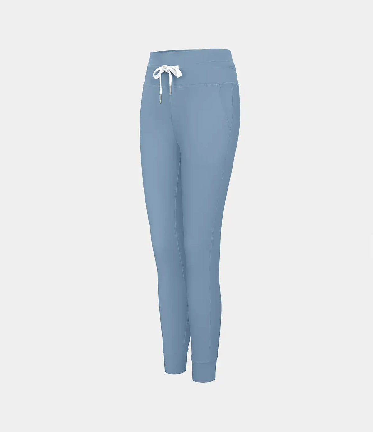 SoftlyZero™ Plush High Waisted Drawstring Pocket Plain Full Length Joggers