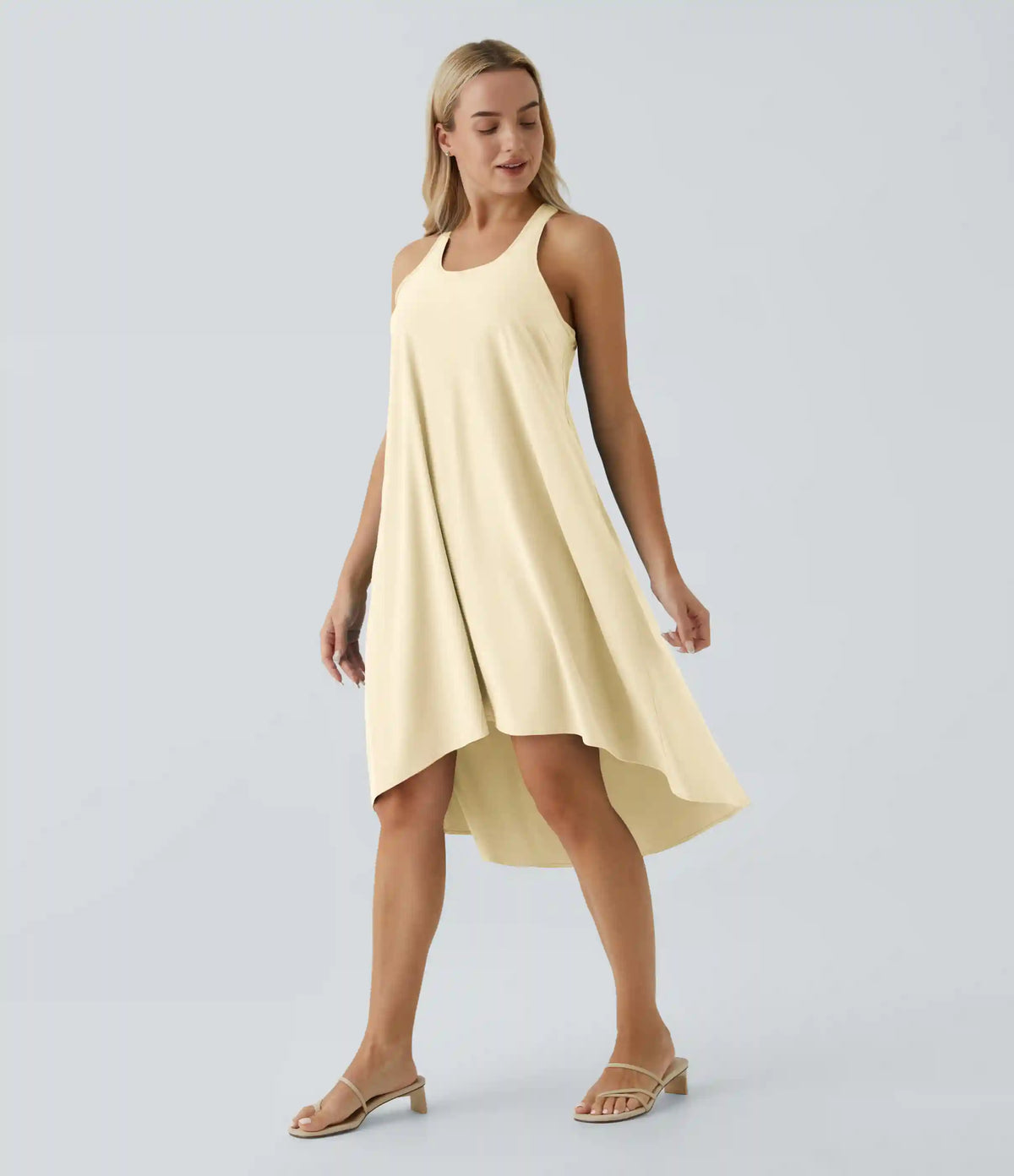 Breezeful™ RacerPocket High Low Flowy Midi Quick Dry Casual Dress
