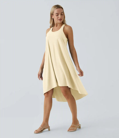 Breezeful™ RacerPocket High Low Flowy Midi Quick Dry Casual Dress
