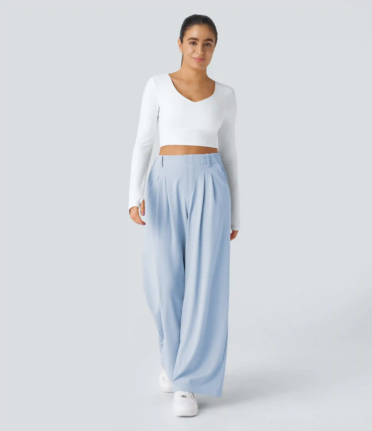 Halara Flex™ High Waisted Pocket Wide Leg Waffle Work Pants