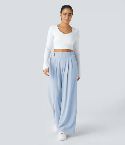 Halara Flex™ High Waisted Pocket Wide Leg Waffle Work Pants