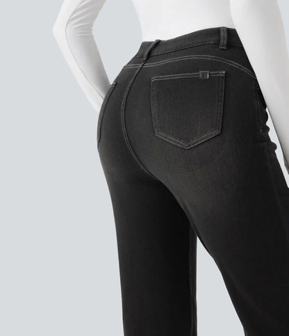 Halara Flex™ High Waisted Tummy Control Butt Lifting Denim Casual Bootcut Leggings with Pockets
