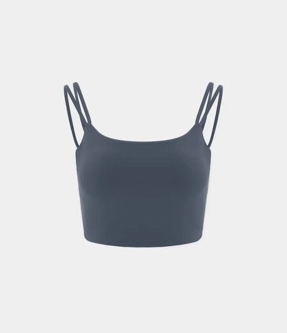 Double Straps Cropped Yoga Tank Top