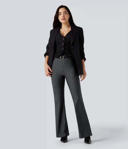 Halara Flex™ High Waisted Striped Work Flare Pants with Pockets