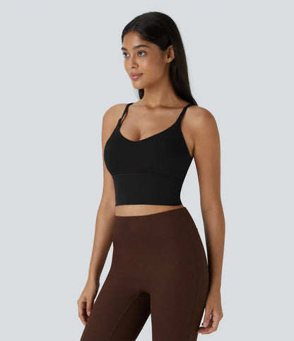 SoftlyZero™ Low Support V Neck Yoga Sports Bra-A-D Cups