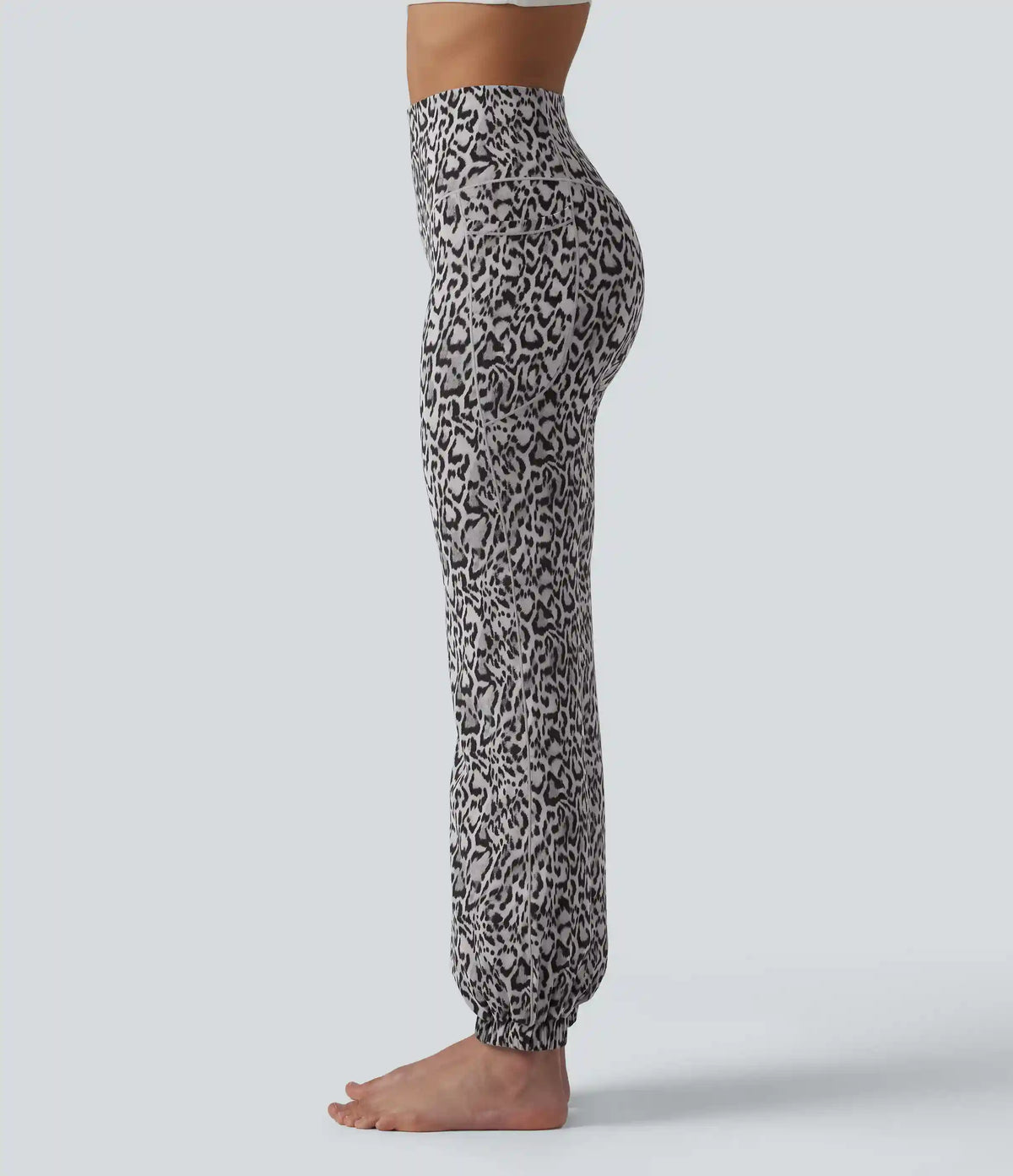 SoftlyZero™ Leopard Print High Waisted Dance Balloon Joggers with Pockets-UPF40+