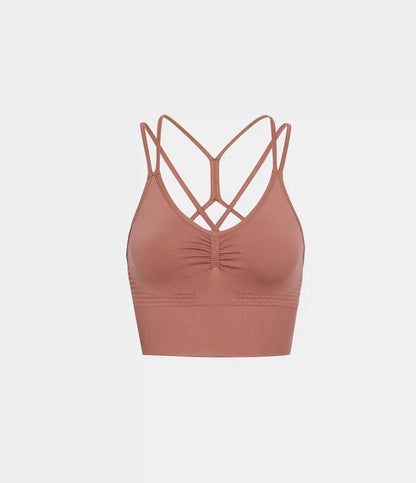 OneForm Seamless Flow Low Support Ruched Double Straps Sports Bra A-D Cups