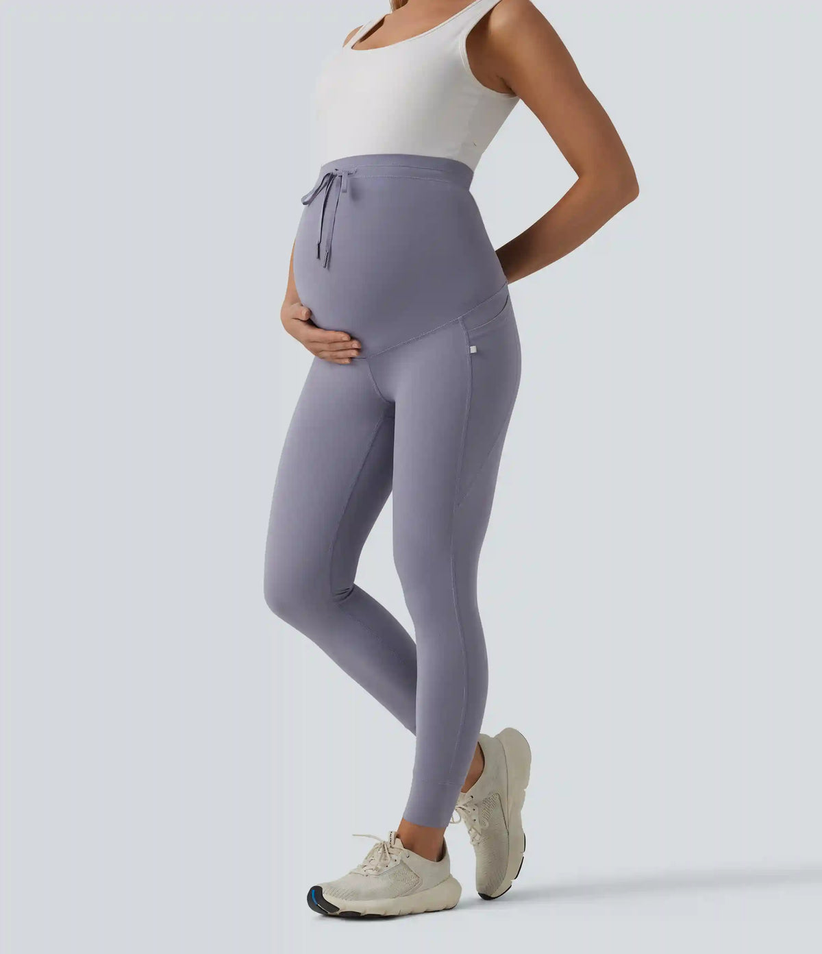 Halara UltraSculpt™ Ultra High-Waist Drawstring Plain 7/8 Yoga Maternity Leggings with Pockets