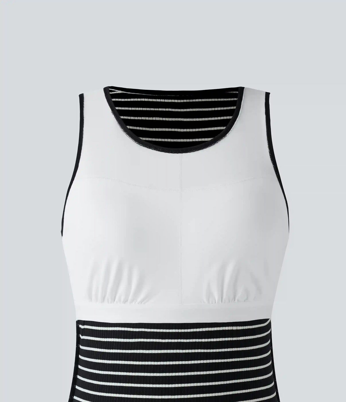 Round Neck Sleeveless Bodycon Stripe Midi Casual Dress