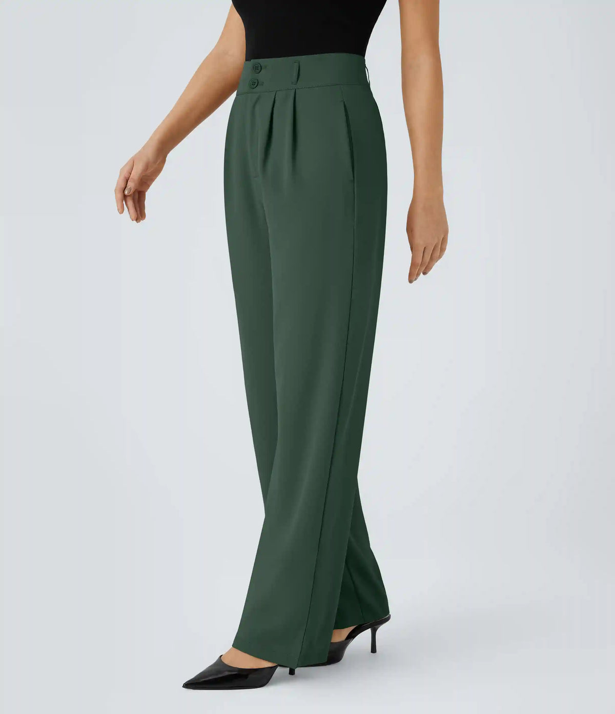 Halara Flex™ High Waisted Zipper Pocket Shirred Straight Leg Work Pants