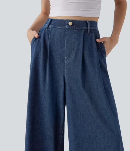 Halara Flex™ High Waisted Wide leg InstantCool Denim Casual Jeans with Pockets