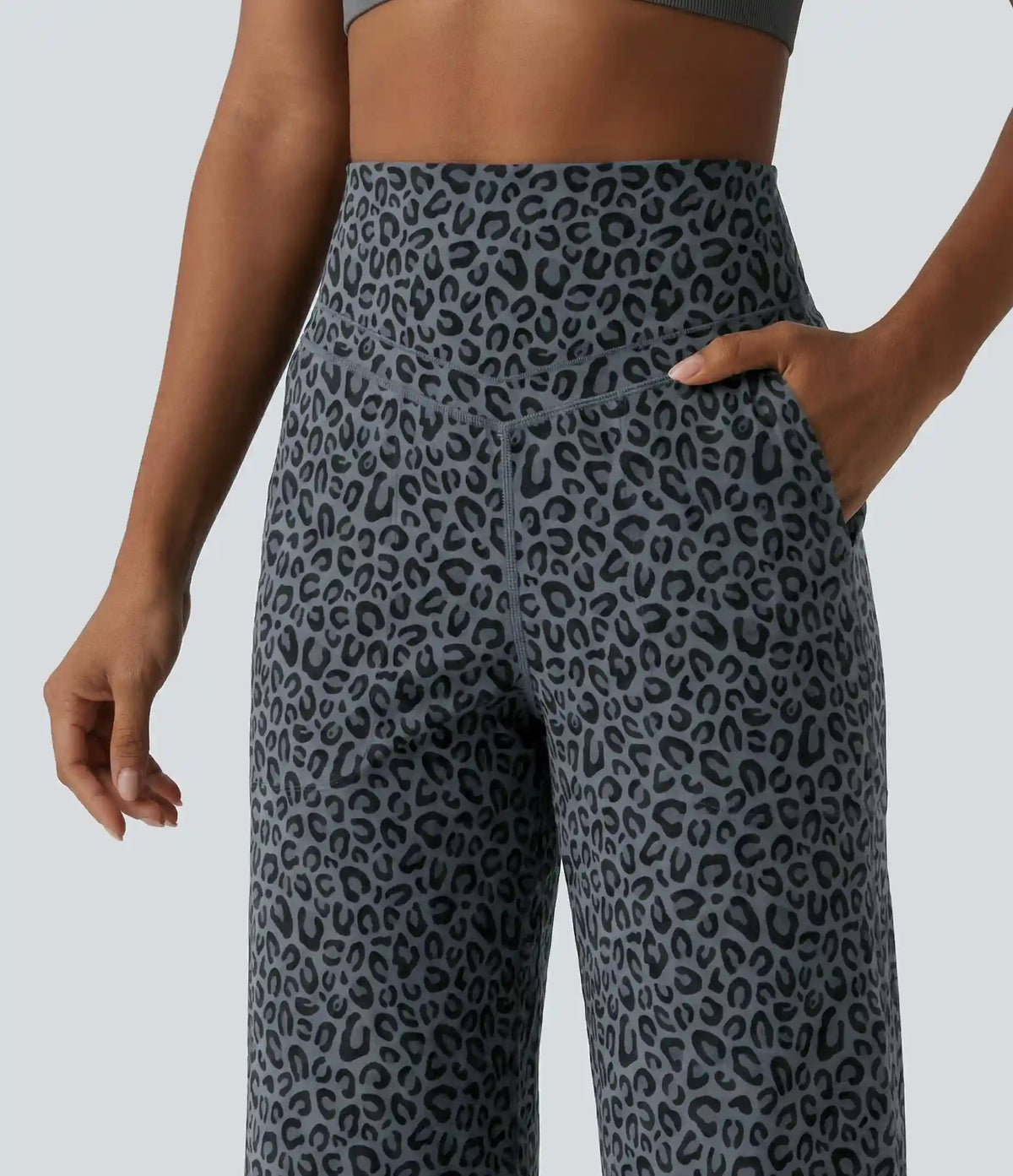 Halara UltraSculpt™ Leopard Print High Waisted Tummy Control Straight Leg Yoga Pants with Pockets