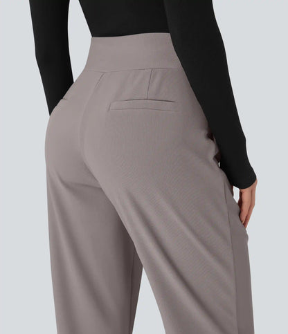 Halara Flex™ Mid Rise Tummy Control Micro Waffle Work Tapered Pants with Pockets