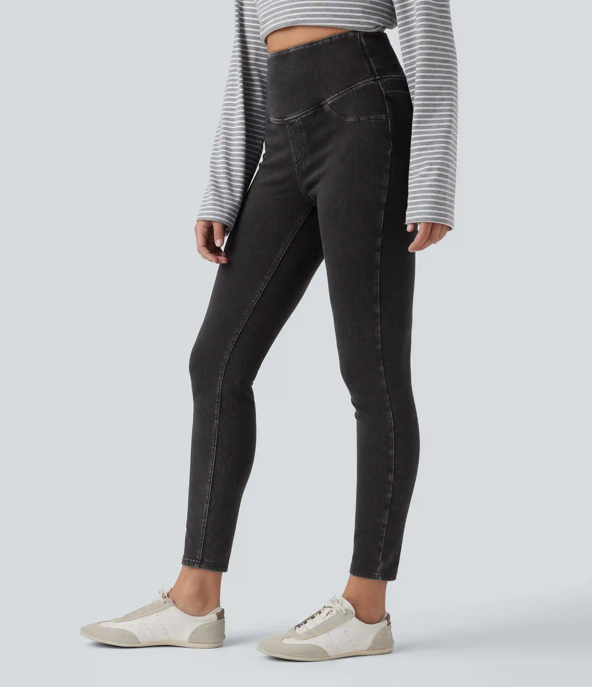 Halara Flex™ High Waisted Tummy Control Denim Casual Leggings with Pockets