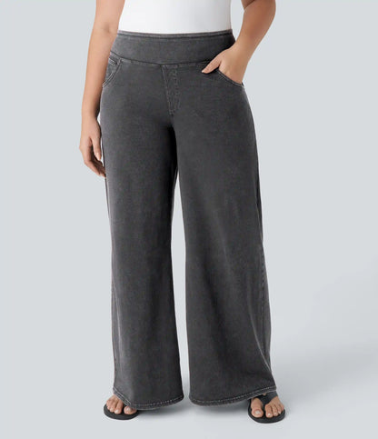 Halara Flex™ High Waisted Pockets Baggy Wide Leg Loose Casual Plus Size Jeans