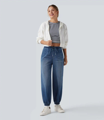 Halara Flex™ Mid Rise Drawstring Casual Sweatpants Jeans with Pockets