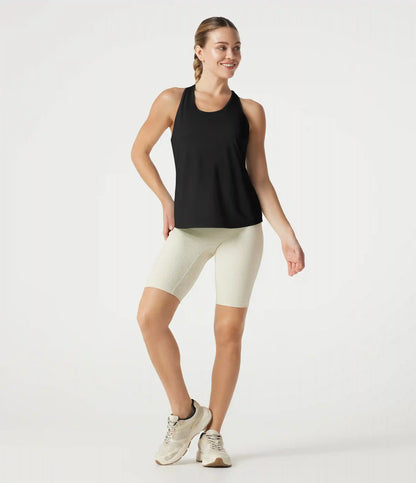 Racerback Breathable Mesh Curved Hem Quick Dry Yoga Tank Top