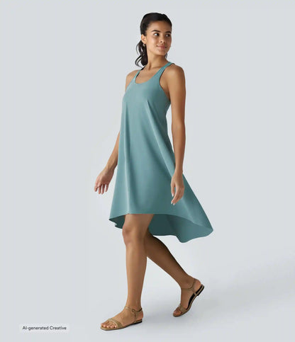 Breezeful™ RacerPocket High Low Flowy Midi Quick Dry Casual Dress