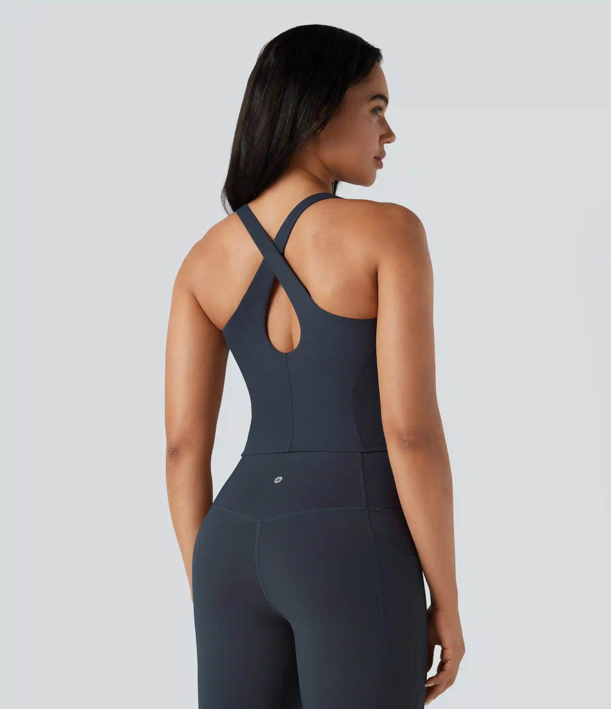 Halara UltraSculpt™ Deep V-neck Push-Up Crisscross Back 2-in-1 Yoga Tank Top
