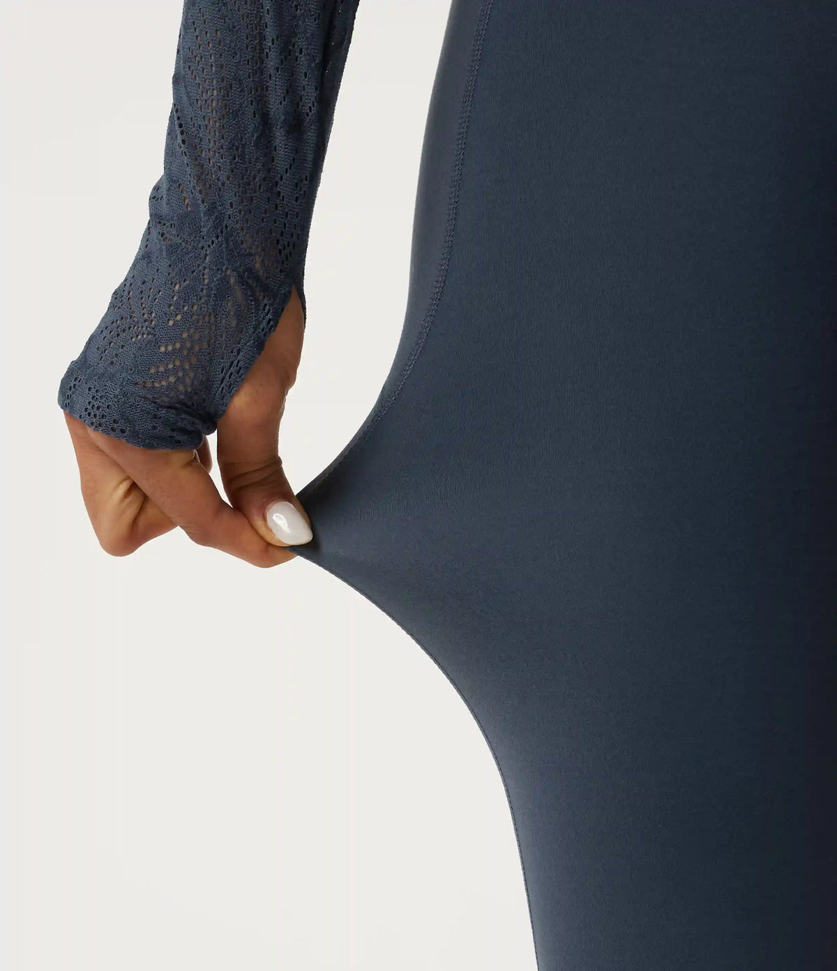 Halara UltraSculpt™ Mid Rise Drawstring Contrast Lace Flare Yoga Leggings with Pockets