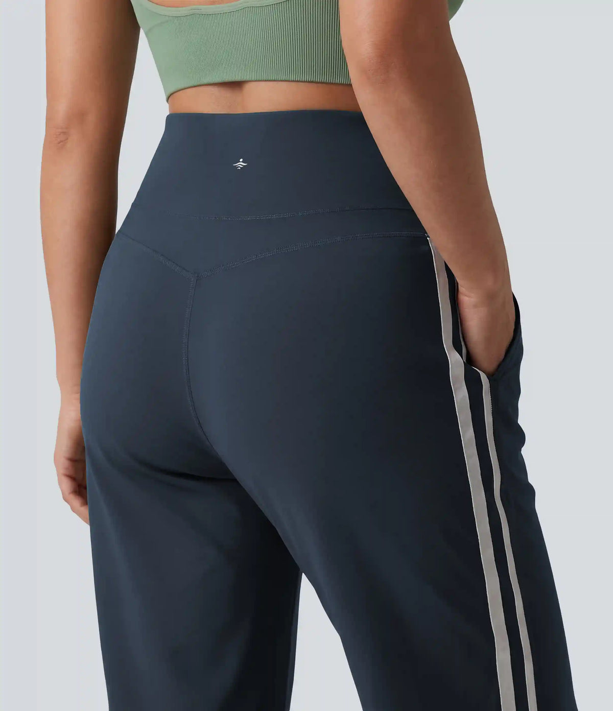Plus Size Halara UltraSculpt™ High Waisted Tummy Control Color Block Stripes Yoga Baggy Pants with Pockets