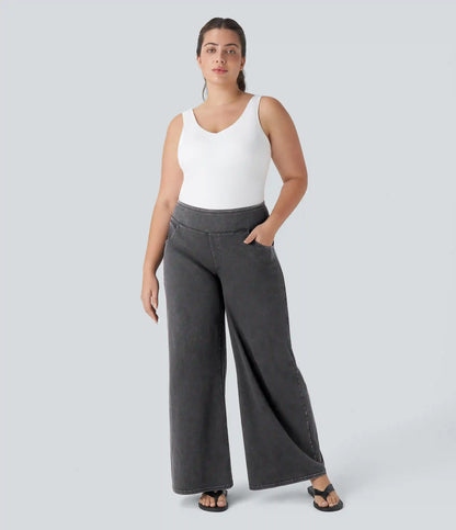 Halara Flex™ High Waisted Pockets Baggy Wide Leg Loose Casual Plus Size Jeans
