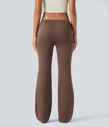 SpacerTek™ Low Rise Drawstring Flare Casual Pants with Pockets