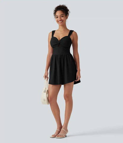 SoftlyZero™ Plush Sweetheart Neck Built-in Bra 2-in-1 Micro Mini Casual Dress with Pocket-Easy Peezy Edition