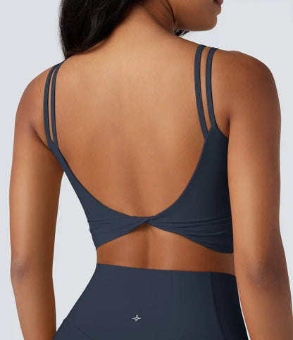 Halara UltraSculpt™ Double Straps Twisted Backless Cropped Yoga Tank Top