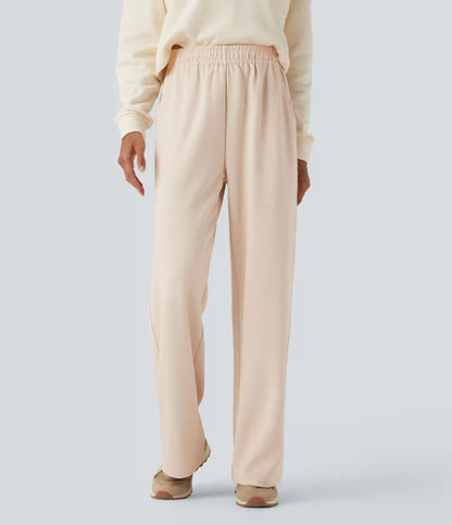 Mid Rise Straight Leg Workout Pants with Pockets