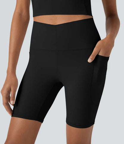 Halara UltraSculpt™ Cool Quick Dry High Waisted Tummy Control Training Biker Shorts 7'' with Pockets-UPF50+