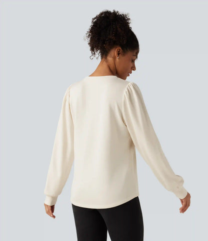 Round Neck Long Sleeve Casual Top