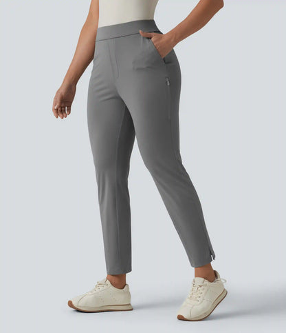 High Waisted Tapered Golf Pants with Pockets