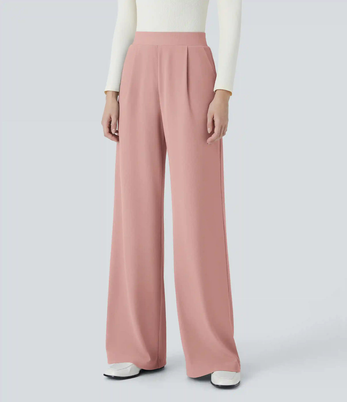 Halara Flex™ High Waisted Body Sculpt Waist-Slimming Pocket Wide Leg Micro Waffle Work Pants